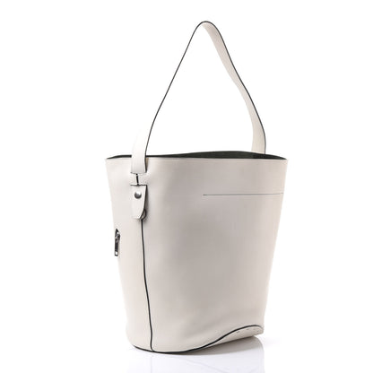 Celine Natural Calfskin Biker Bucket Shoulder Bag White 2 of 8