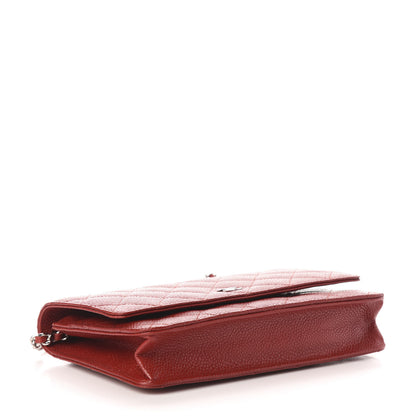 Chanel Caviar Quilted Wallet on Chain WOC Red 4 of 12