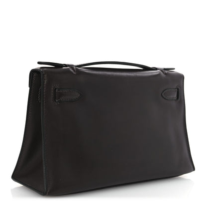 Hermes Tadelakt Kelly Pochette Clutch Chocolate 3 of 13