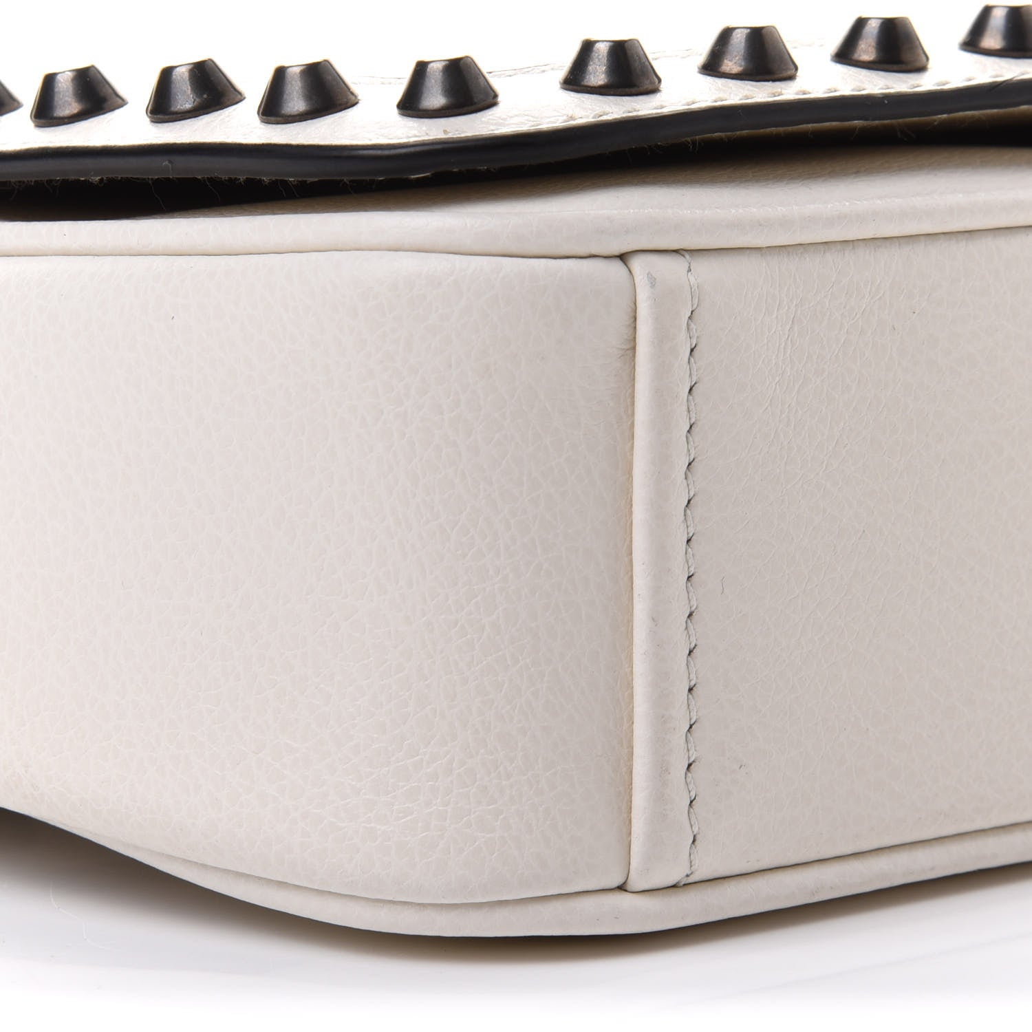 Prada Glace Calfskin Studded Crossbody White 9 of 10