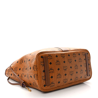 MCM Visetos Medium Liz Reversible Shopper Tote Cognac 7 of 21