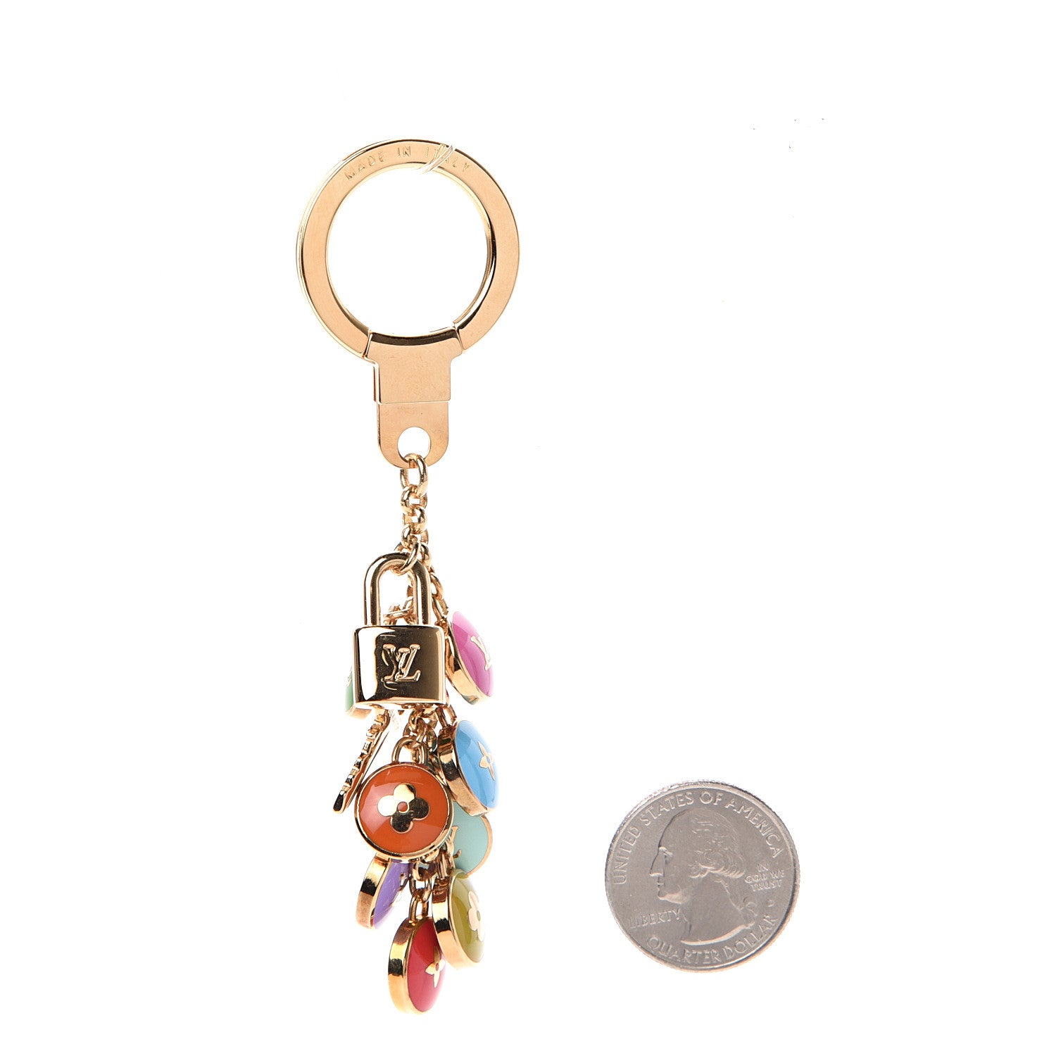 Louis Vuitton Metal Enamel Pastilles Key Chain Bag Charm Multicolor 2 of 4