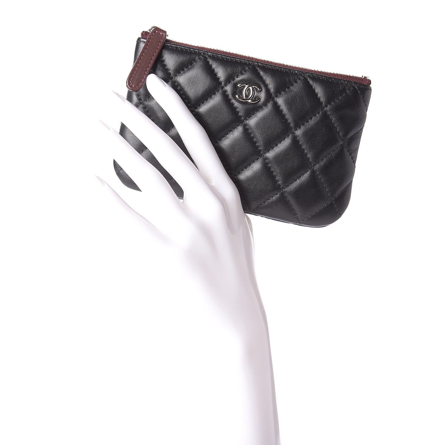 Chanel Lambskin Quilted Small Cosmetic Case Black 2 of 8