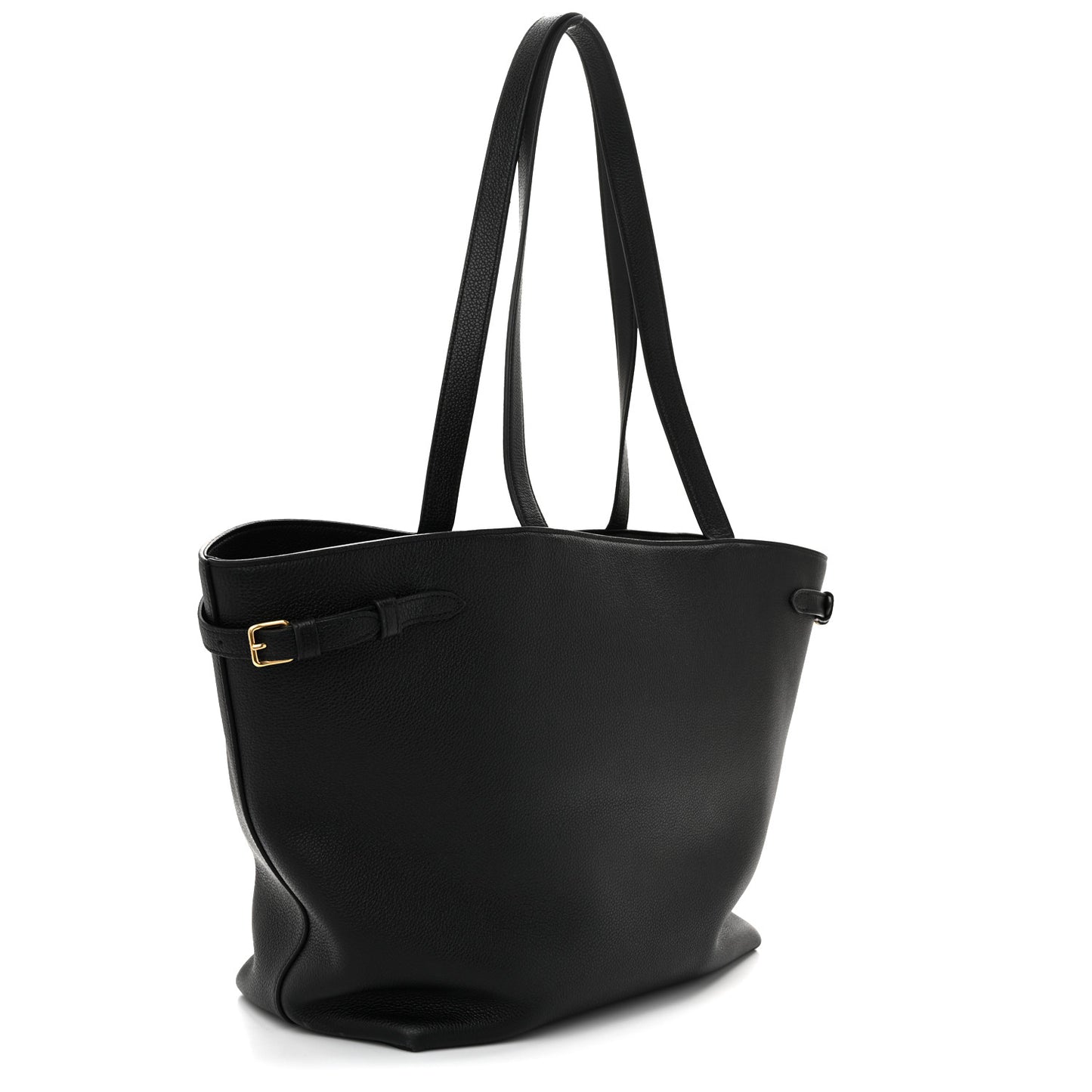Grained Calfskin Triomphe Medium Cabas Anais Black