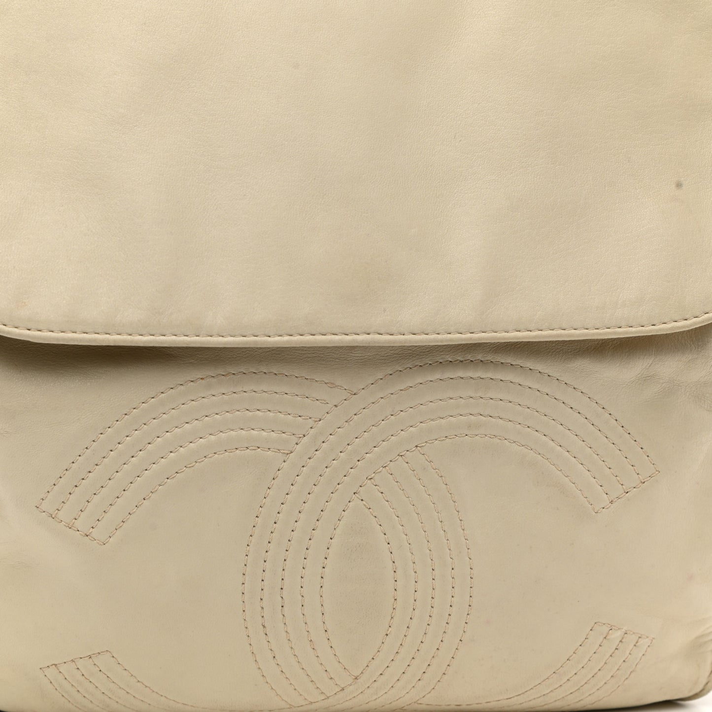 Lambskin CC Flap Backpack White