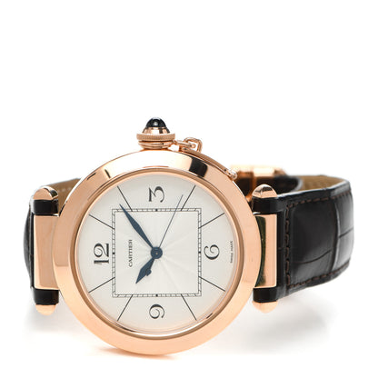 Cartier 18K Pink Gold Alligator 42mm Pasha C Automatic Watch Brown 2 of 5