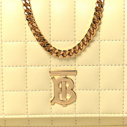 Burberry Lambskin Quilted Lola Clutch On Chain Cool Lemon 7 of 9