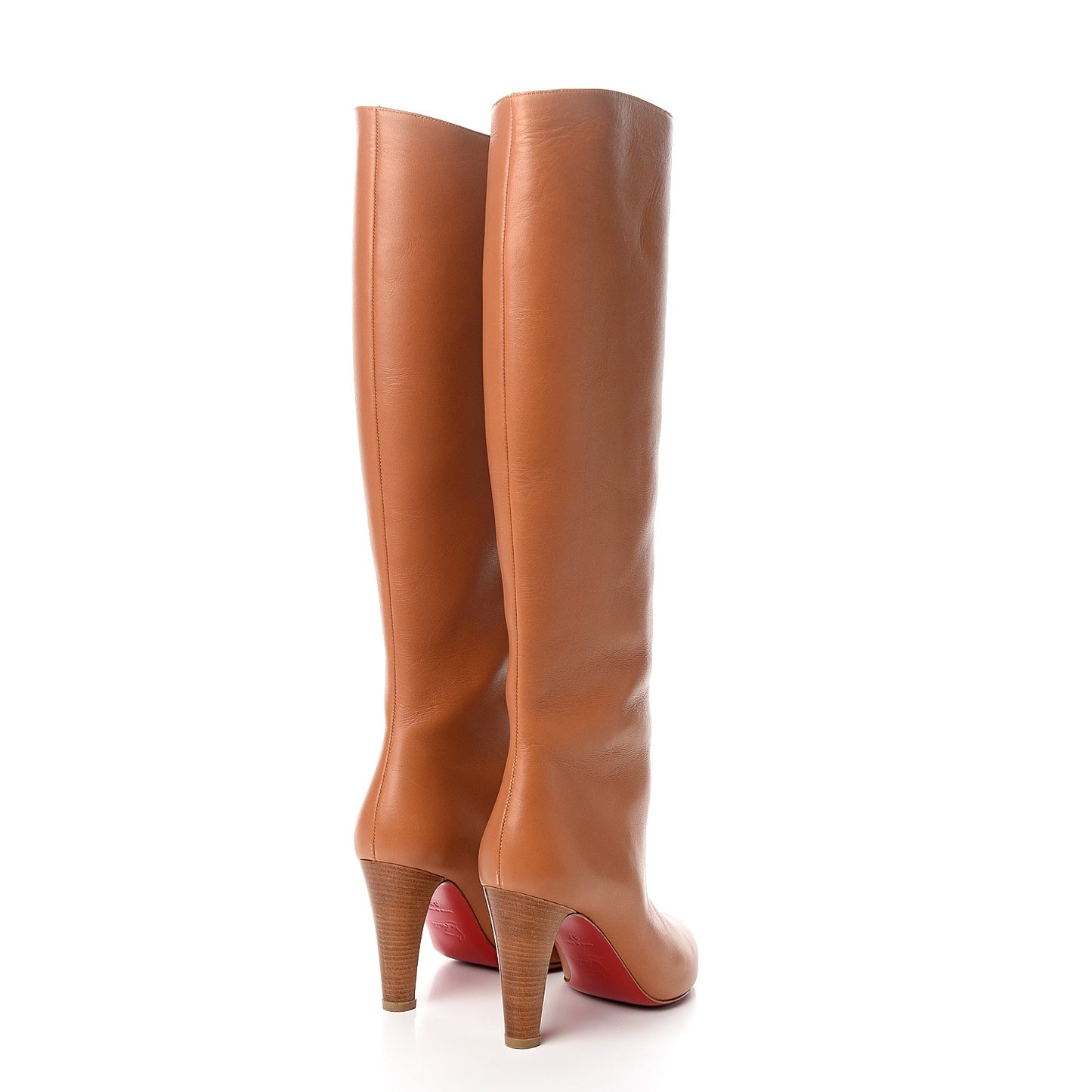Calfskin Cuoio Dorififa 85 Knee High Boot 37 Beige Lucido