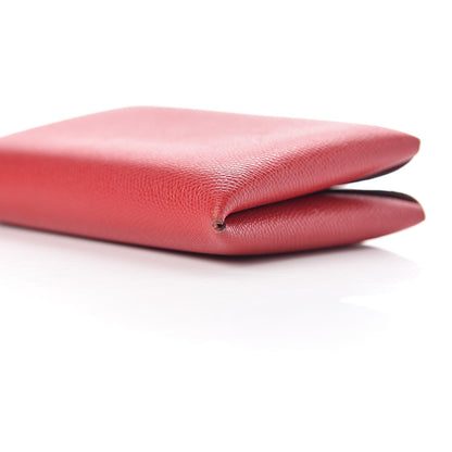 Hermes Epsom Calvi Card Case Rouge Casaque 11 of 13
