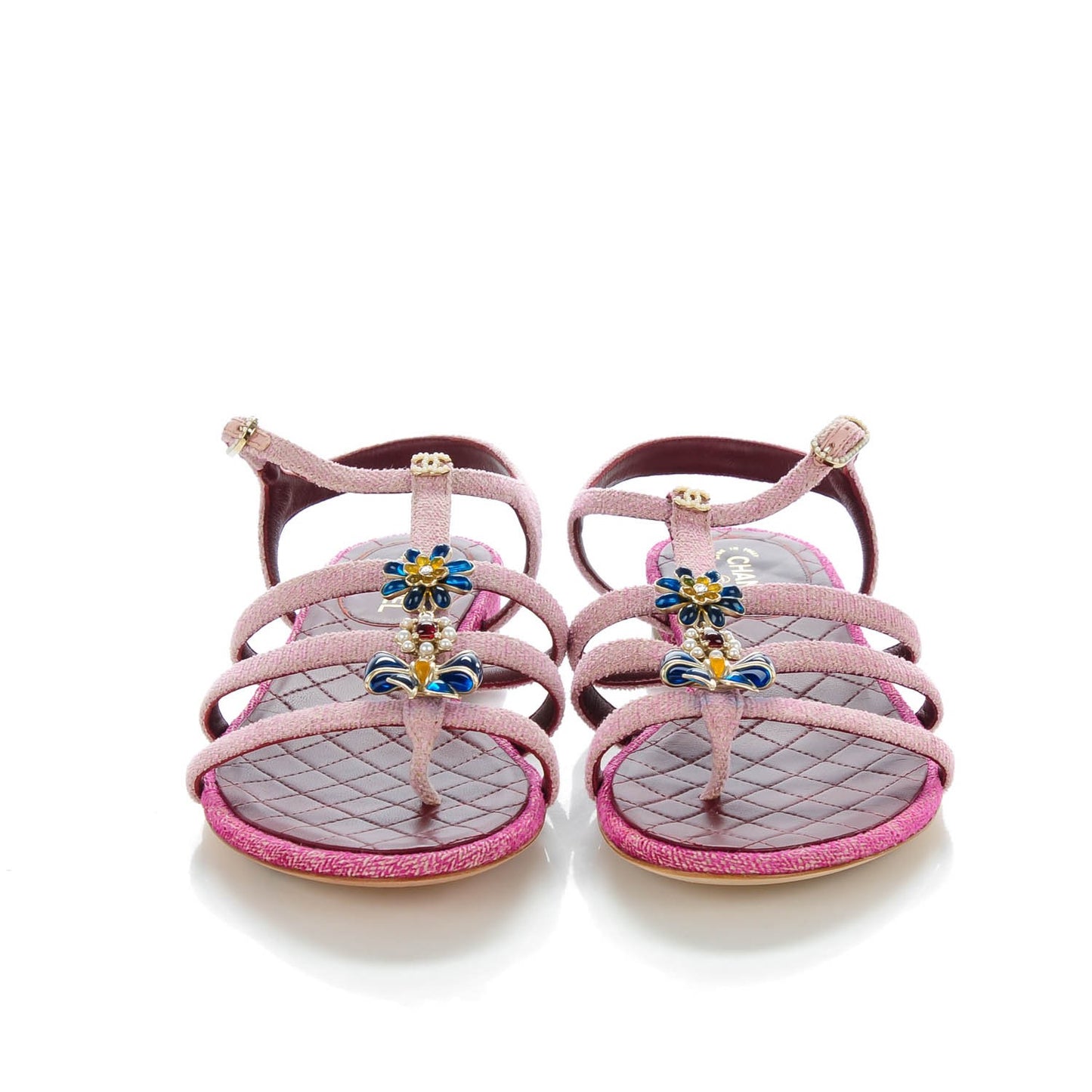 Tweed Poured Glass Sandals 38.5 Pink