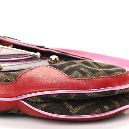 Fendi Zucca Vanity Mirror Clutch Tobacco Pink 10 of 10