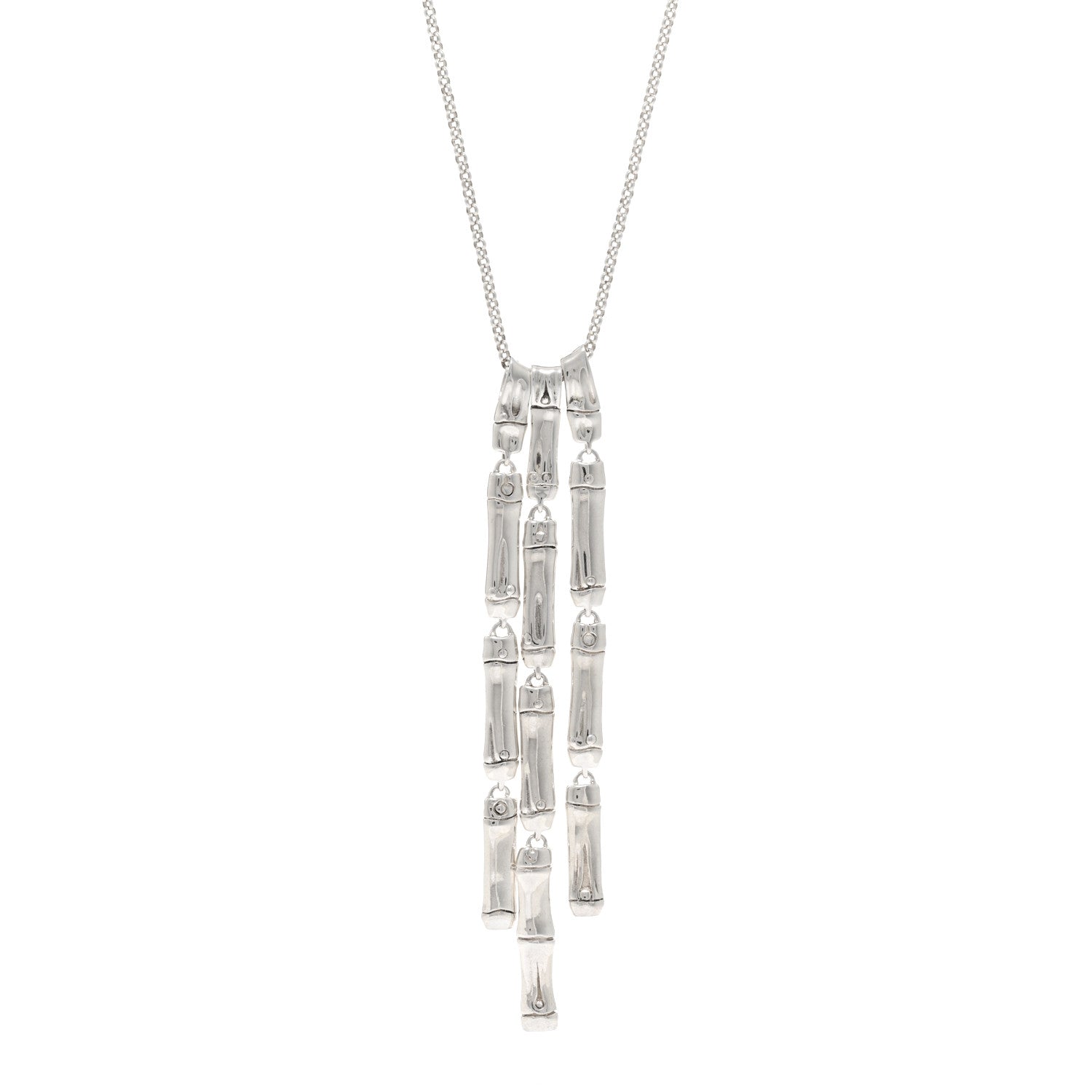 John Hardy Sterling Silver Bamboo Drop Necklace 1 of 4