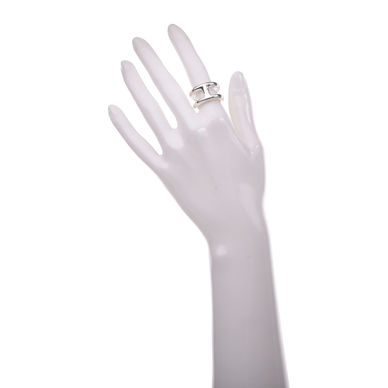 Hermes Sterling Silver Small Osmose Ring 52 6 2 of 4