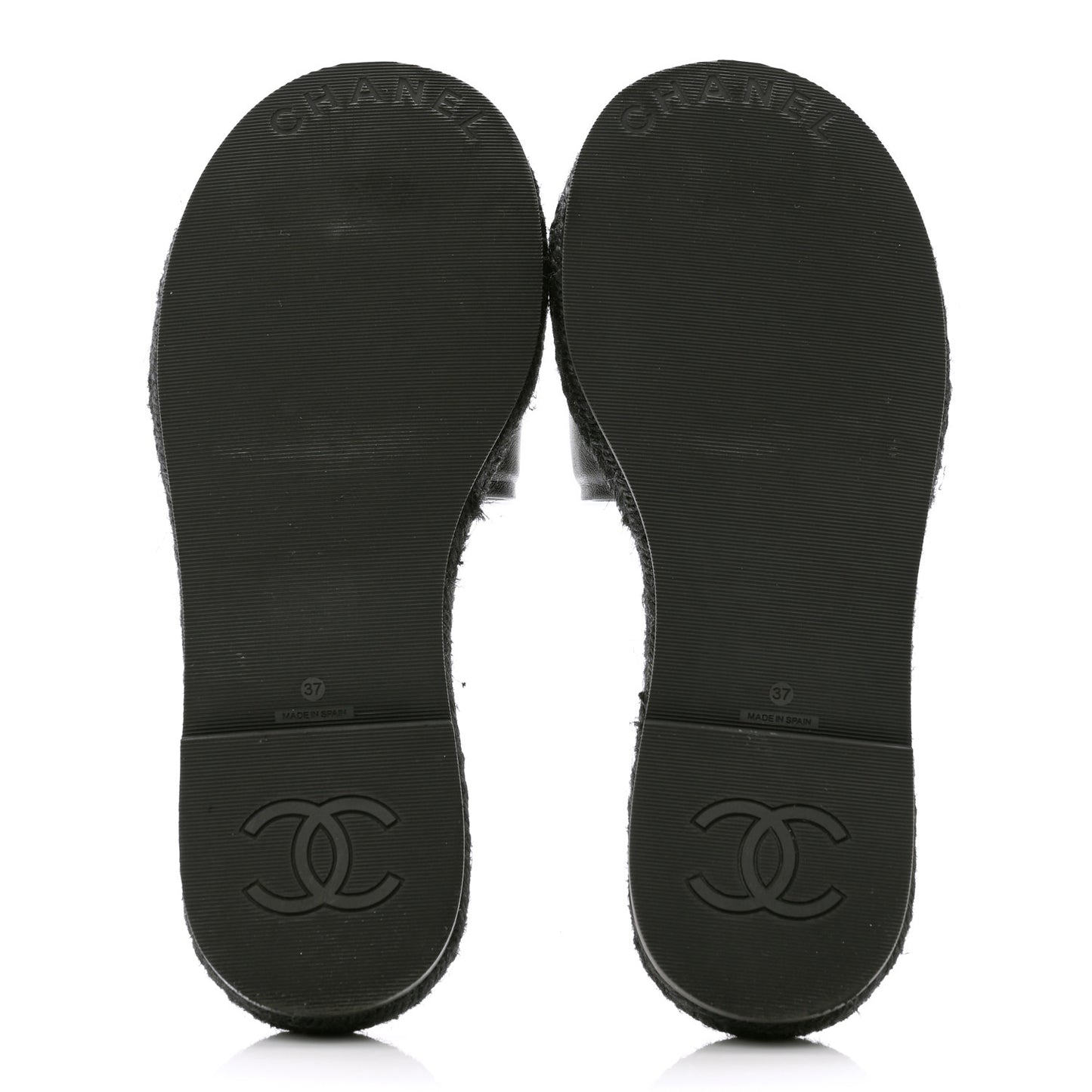 Lambskin Espadrille Mule Sandals 37 Black