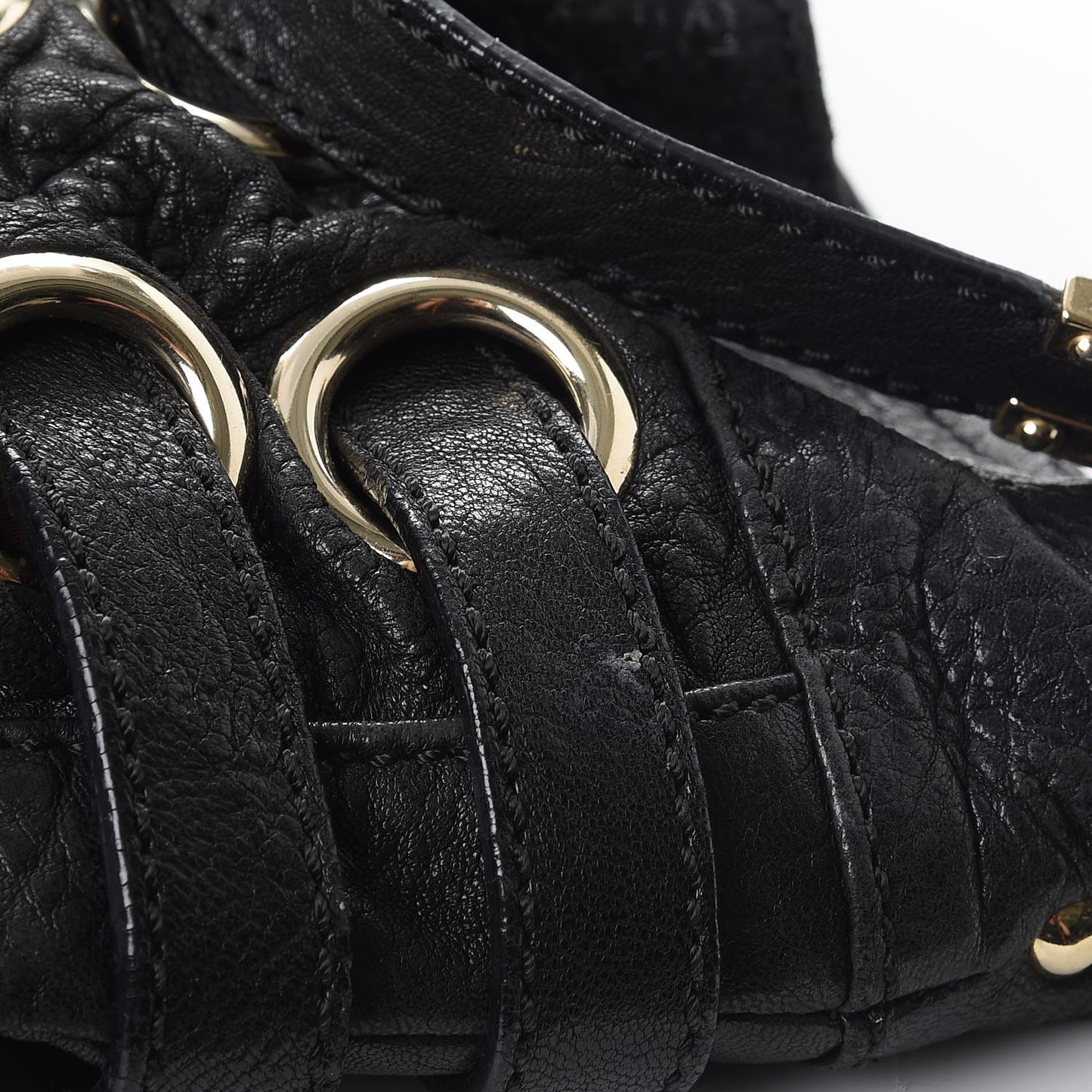 Grainy Calfskin Rio Oversized Clutch Bag Black
