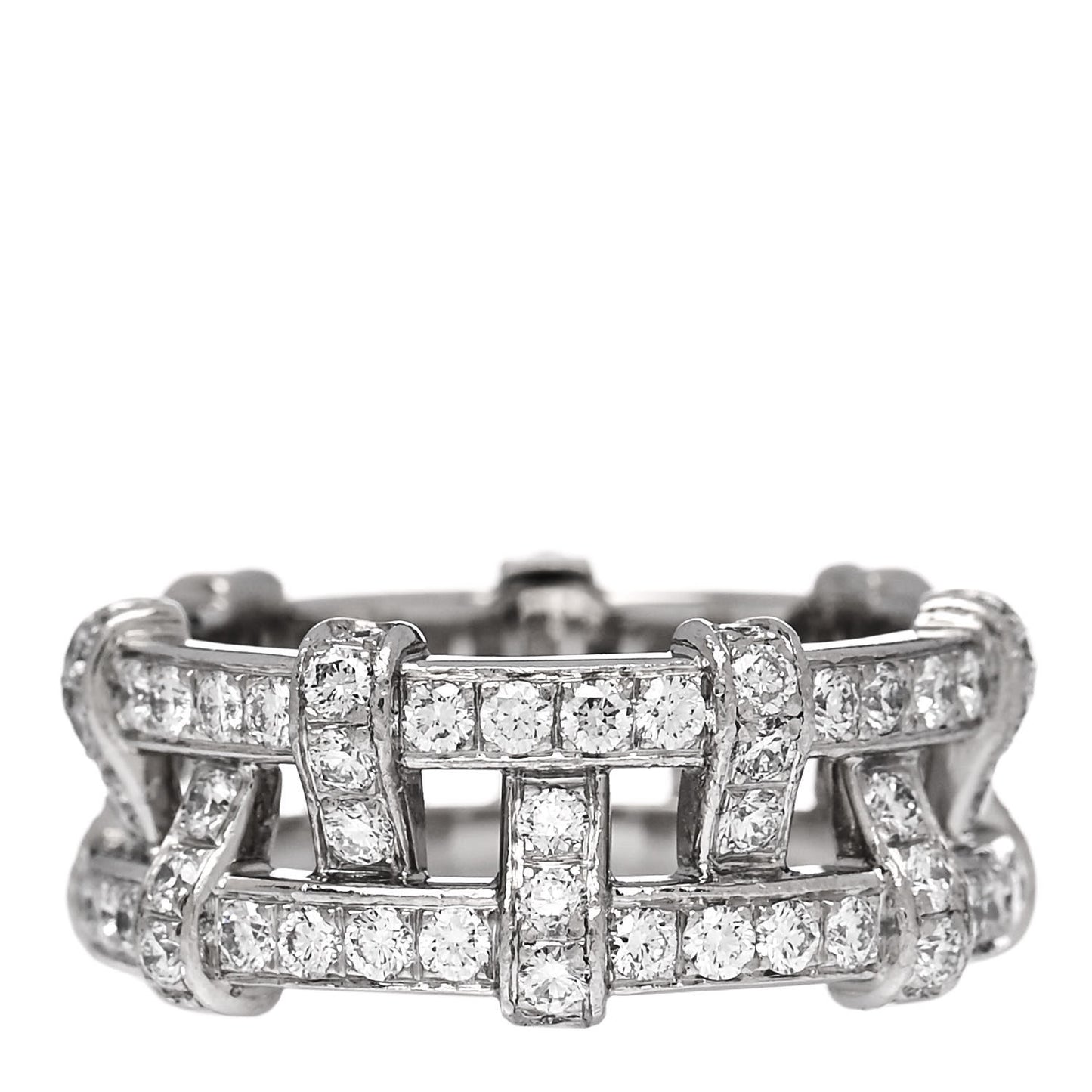 Platinum Diamond Weave Band Ring 50 5.5