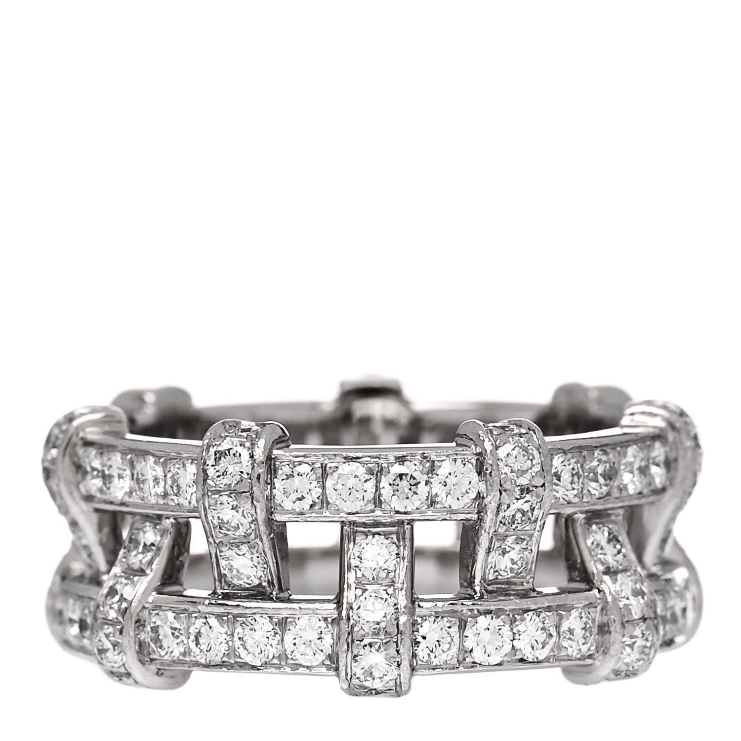Tiffany Platinum Diamond Weave Band Ring 50 5.5 3 of 7