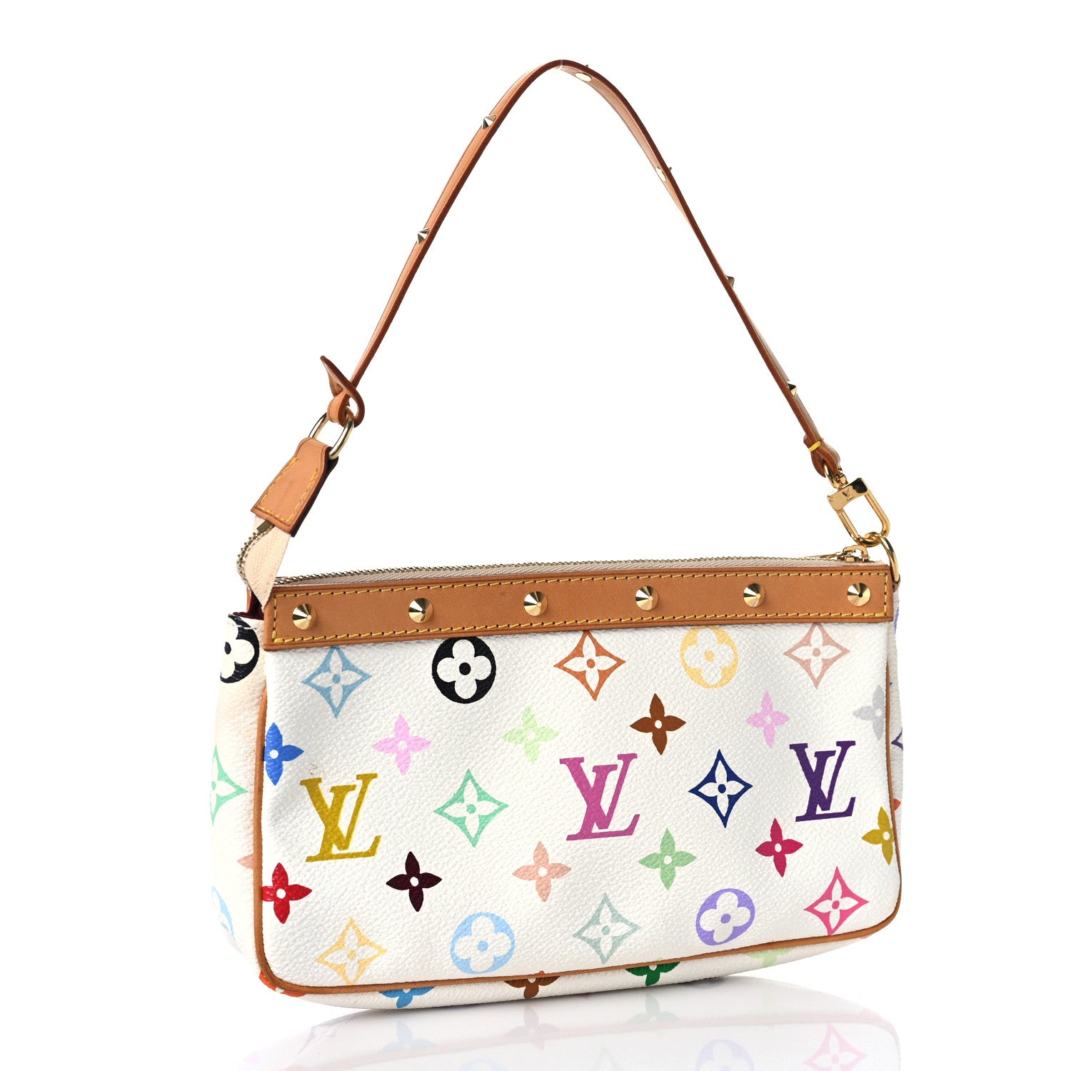 Louis Vuitton Monogram Multicolor Pochette Accessories White 3 of 10