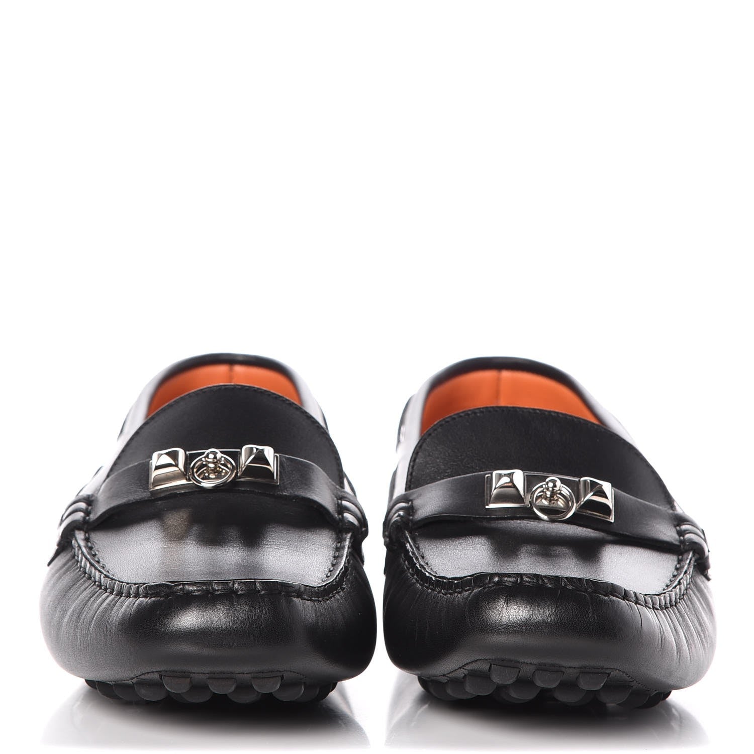 Hermes Supple Calfskin Womens Irving Driving Moccasin Loafers 41 Black 2 of 9