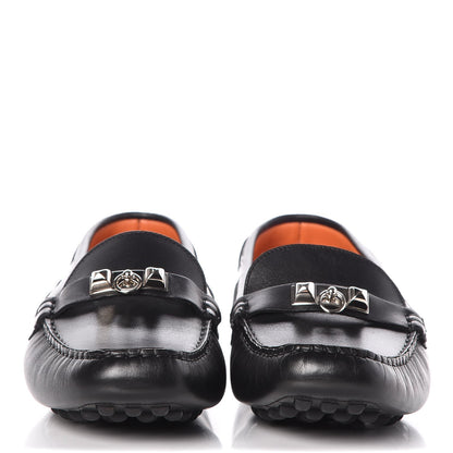 Hermes Supple Calfskin Womens Irving Driving Moccasin Loafers 41 Black 2 of 9