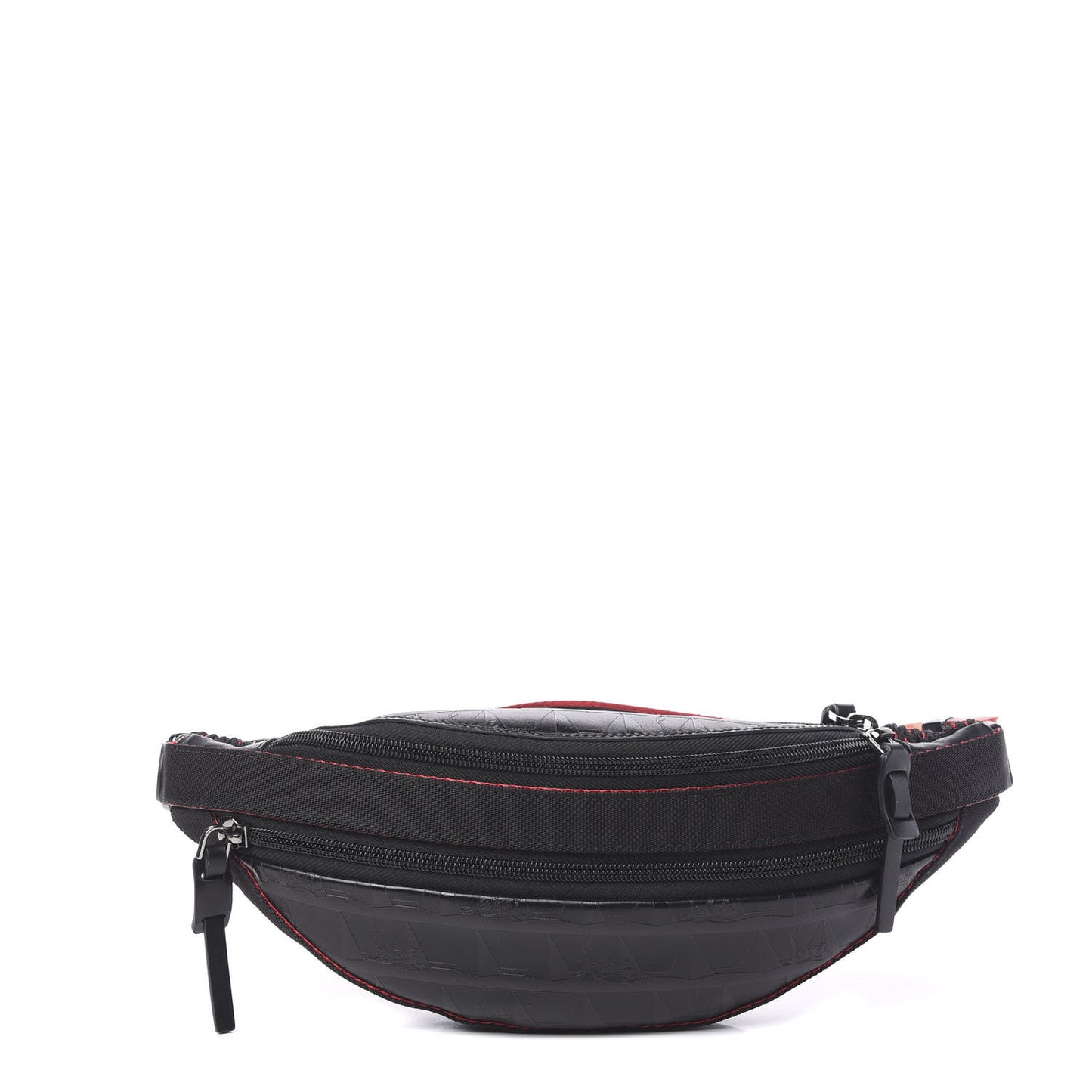Calfskin Pyramid Embossed Parisnyc Belt Bag Black