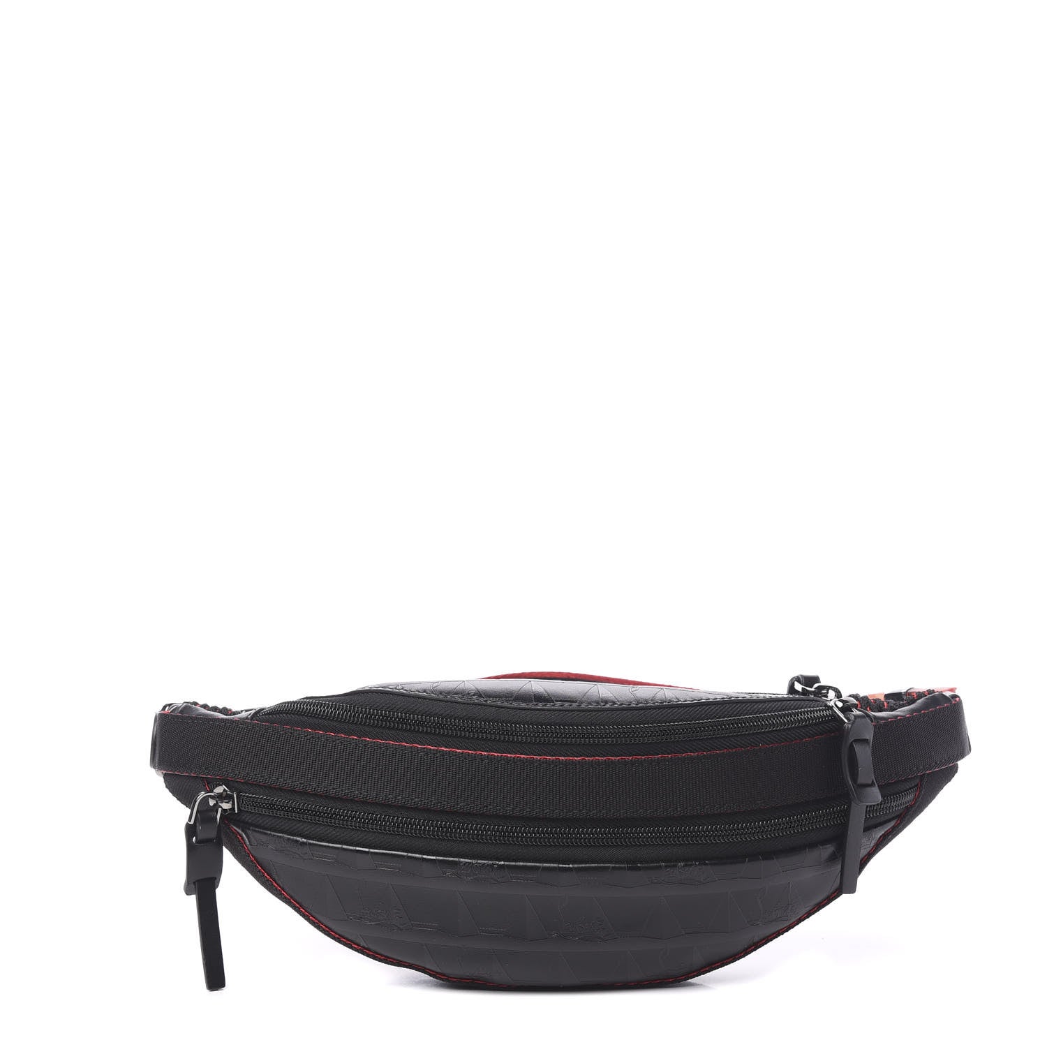 Christian Louboutin Calfskin Pyramid Embossed Parisnyc Belt Bag Black 1 of 8