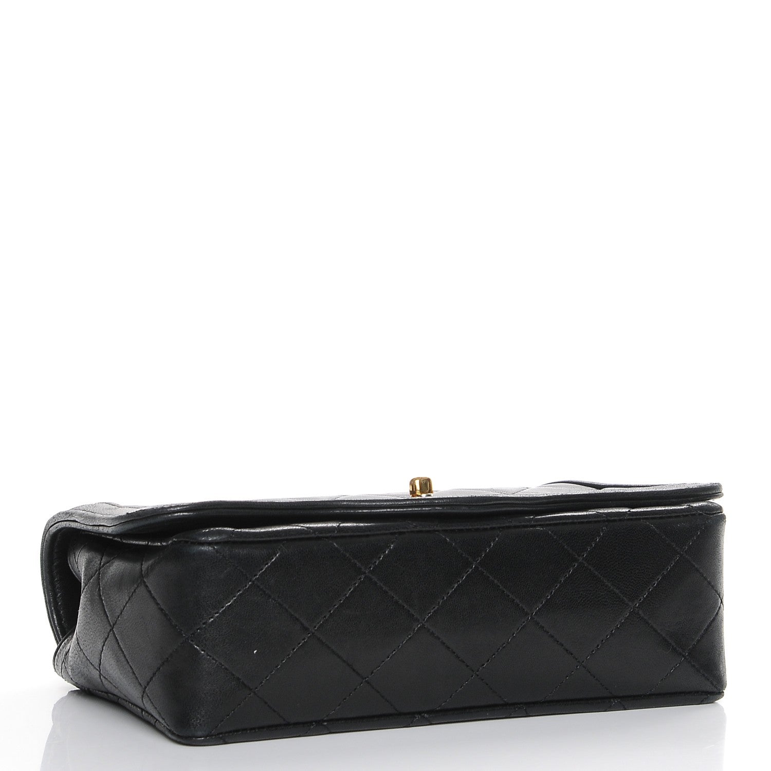 FASHIONPHILE CHANELLambskinQuiltedSmallSingleFlapBlack 4 of 9
