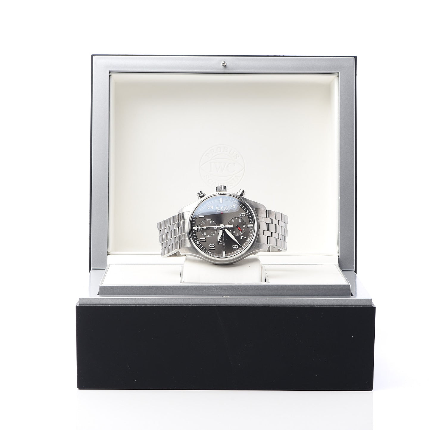 Stainless Steel 43mm Spitfire Chronograph Automatic Watch Slate IWC387804