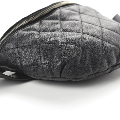 Chanel Grained Calfskin Quilted Waist Belt Bag Black 6 of 10