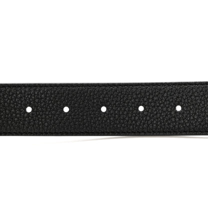 Fendi Cuoio Romano Glazed Fabric Enamel FF 1974 Reversible Belt 85 34 Black Tobacco 7 of 9