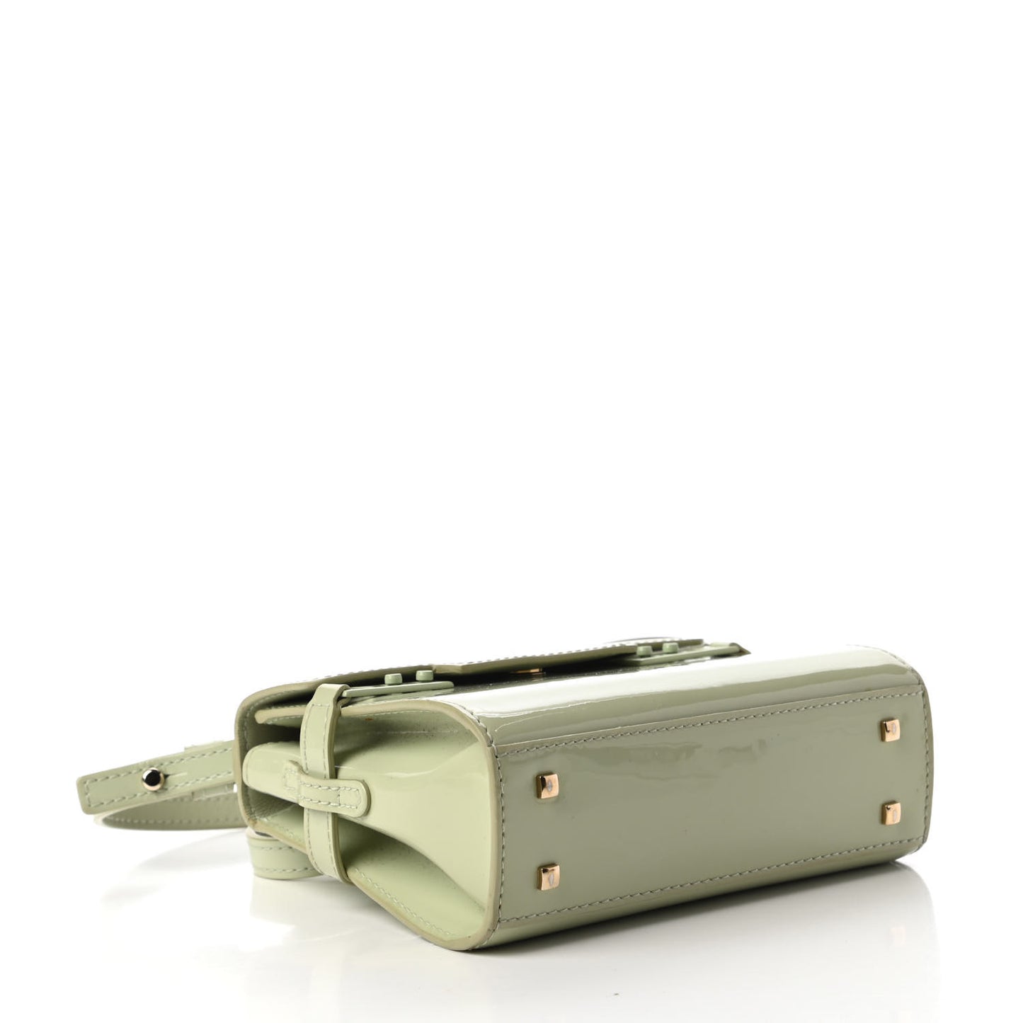 Patent Calfskin Micro Tempete Satchel Almond
