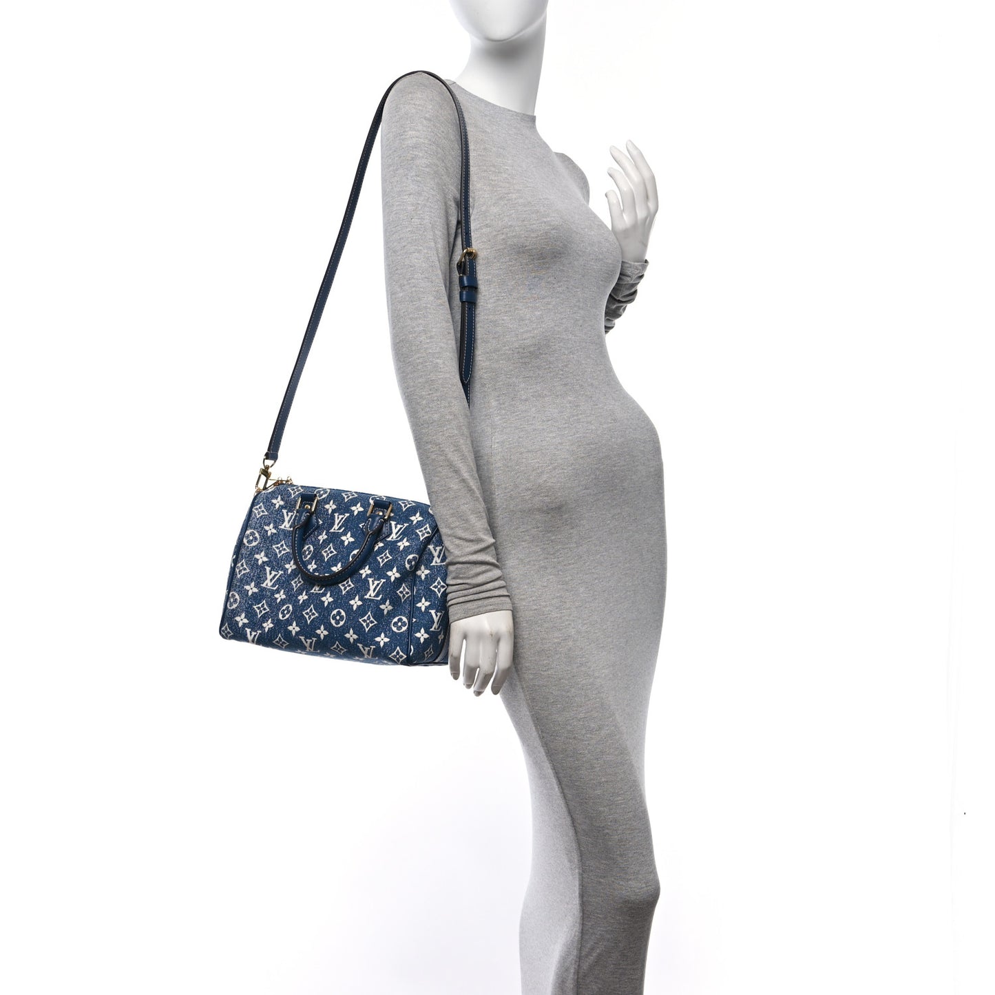 Monogram Jacquard Denim Speedy Bandouliere 25 Bleu