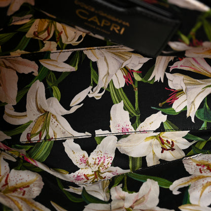 Dolce & Gabbana Canvas Lily Printed Iguana Capri Tote Black Multicolor 4 of 7