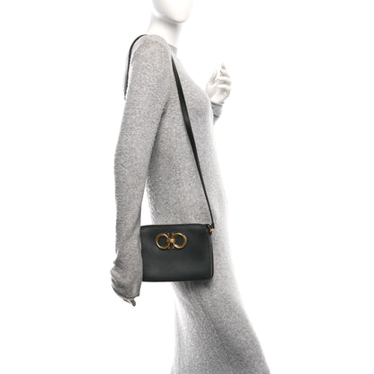 Salvatore Ferragamo Calfskin Trapezio Shoulder Bag Black 2 of 12