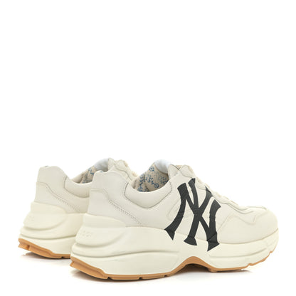 Gucci X MLB Calfskin NY Yankees Mens Rhyton Sneakers 8 Mystic White 5 of 15