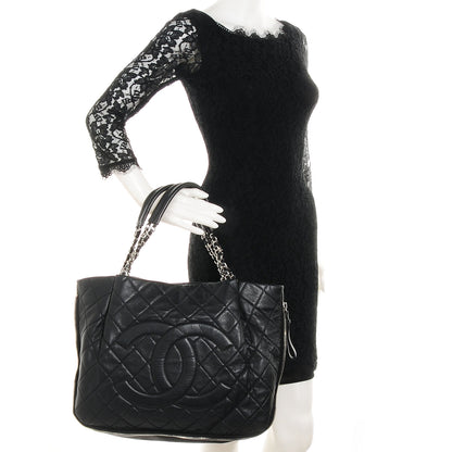 Chanel Caviar Expandable Zip Shoulder Bag Black 2 of 10