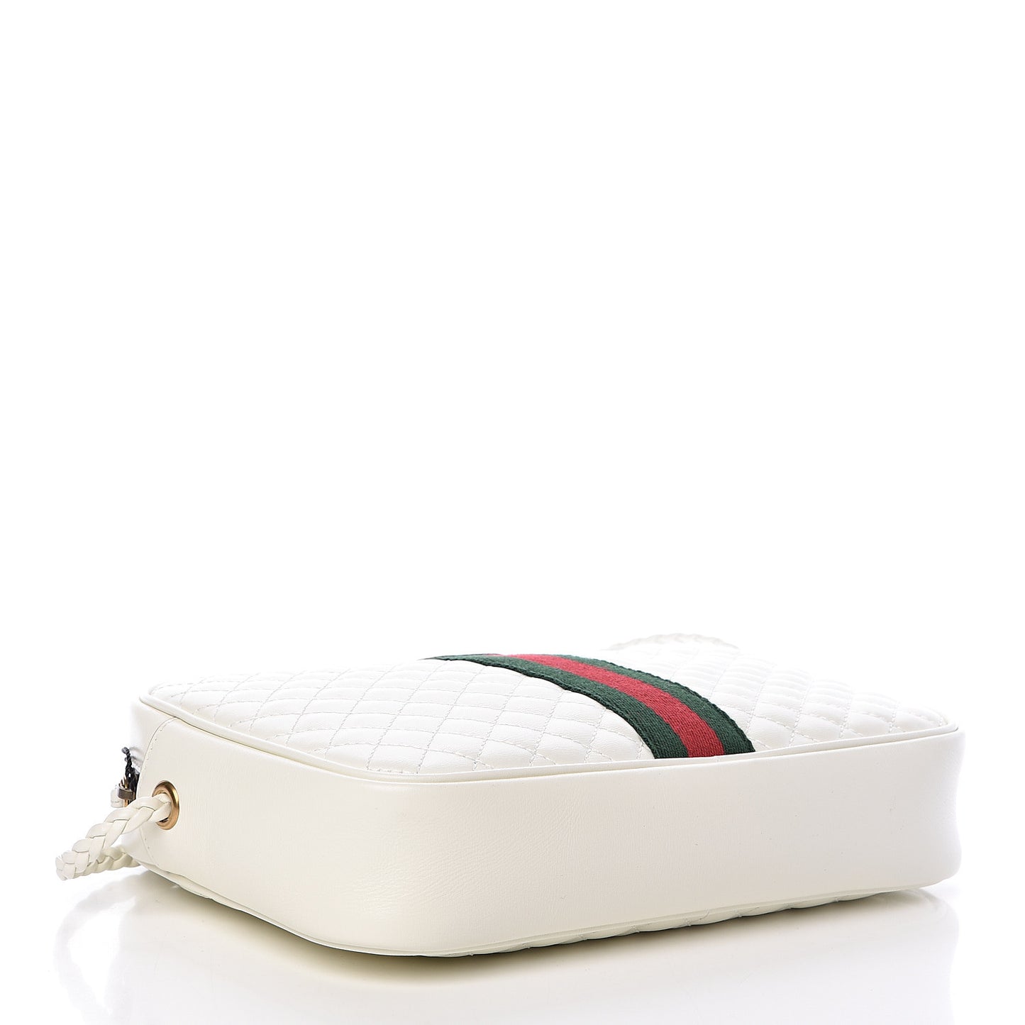 Calfskin Web Trapuntata Small Shoulder Bag Off White