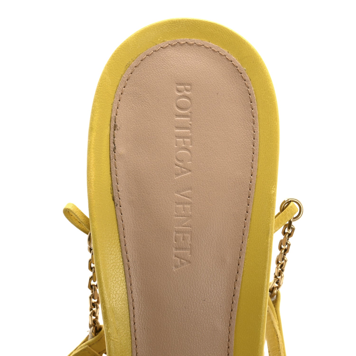 Bottega Veneta Lambskin Stretch Chain Strap 90mm Sandals 41 Buttercup 7 of 8