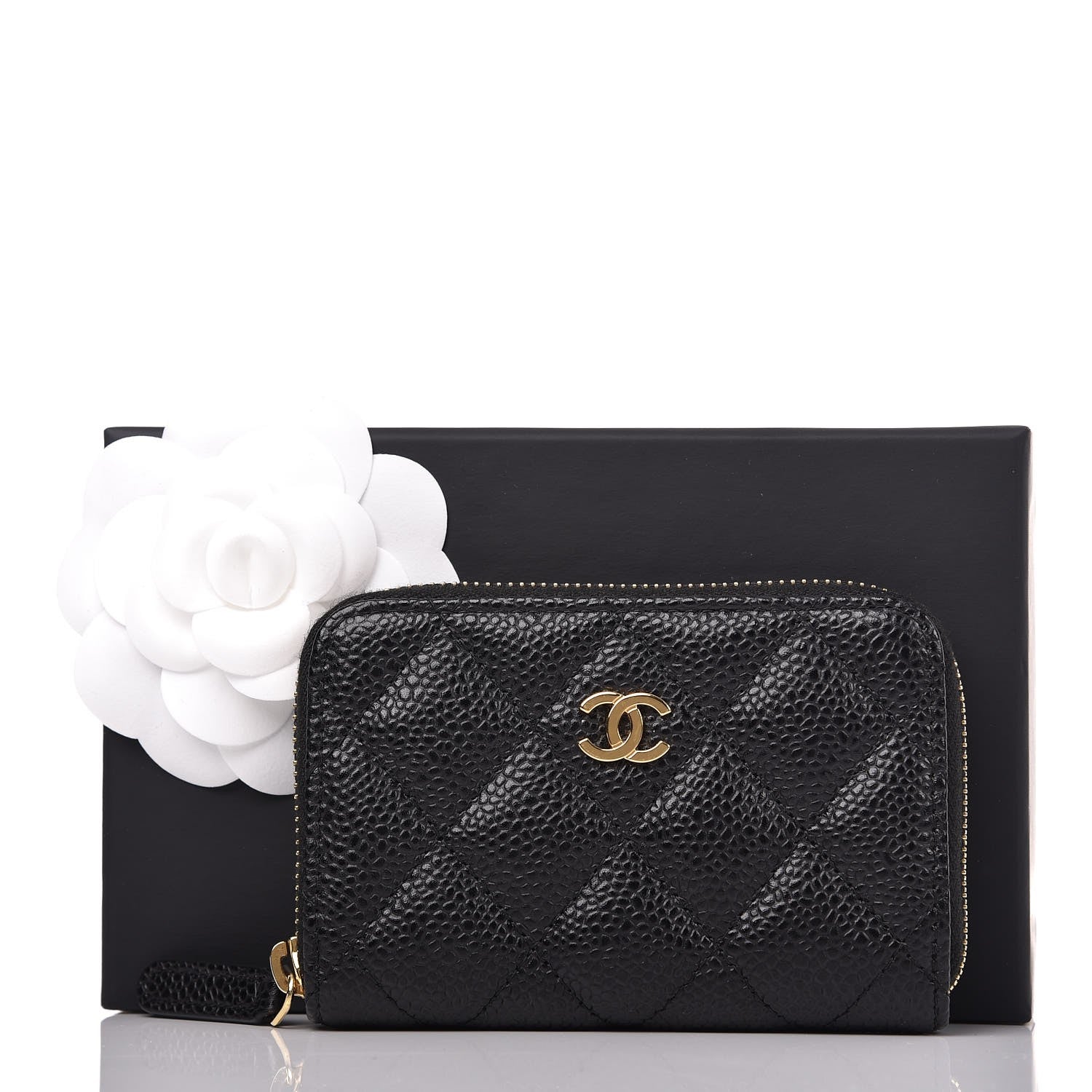 Chanel Caviar Quilted Zip Coin Purse Black 8 of 8