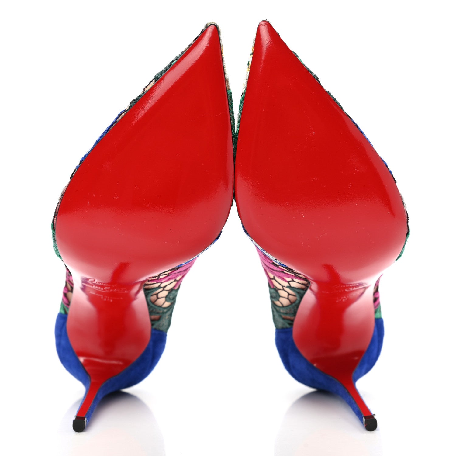 Christian Louboutin Lace Veau Velours Florale Follies 100 Pumps 39 Multicolor 5 of 7