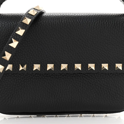Valentino Garavani Grainy Calfskin Rockstud Crossbody Pouch Black 7 of 10