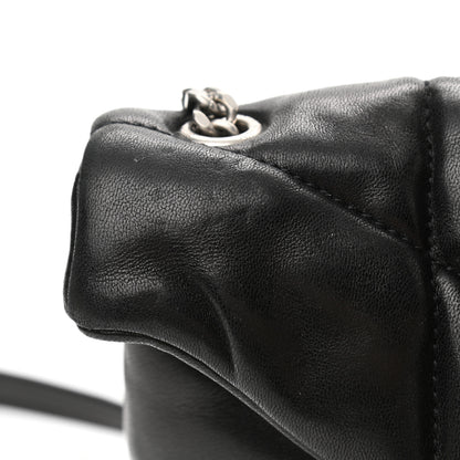 Saint Laurent Lambskin Quilted Toy Loulou Puffer Monogram Chain Satchel Black 13 of 16