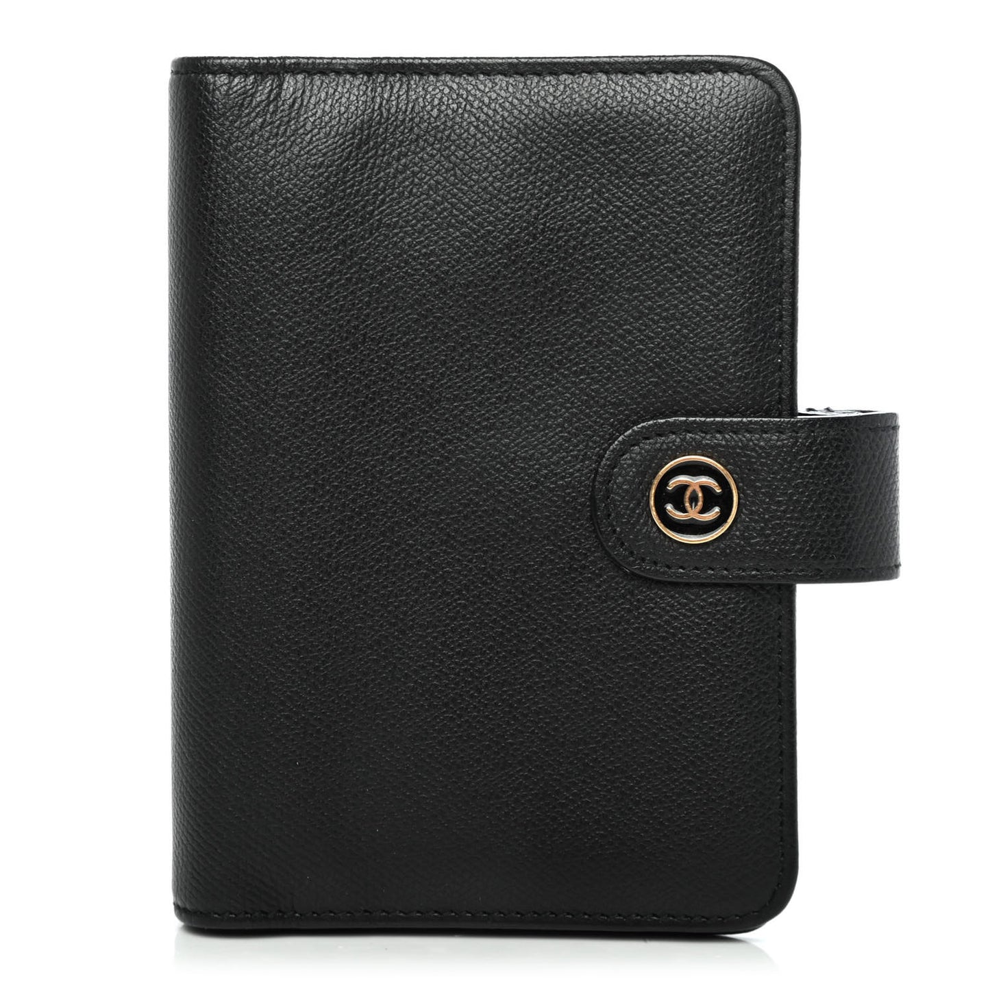 Goatskin Small Ring Agenda Planner Black