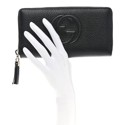 Gucci Pebbled Calfskin Soho Zip Around Wallet Black 2 of 8