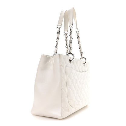 Chanel Caviar Quilted Grand Shopping Tote GST White 3 of 11