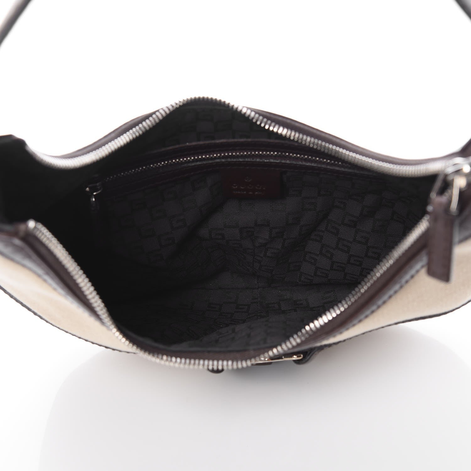 Gucci Canvas Web GG Reins Hobo Brown 5 of 9