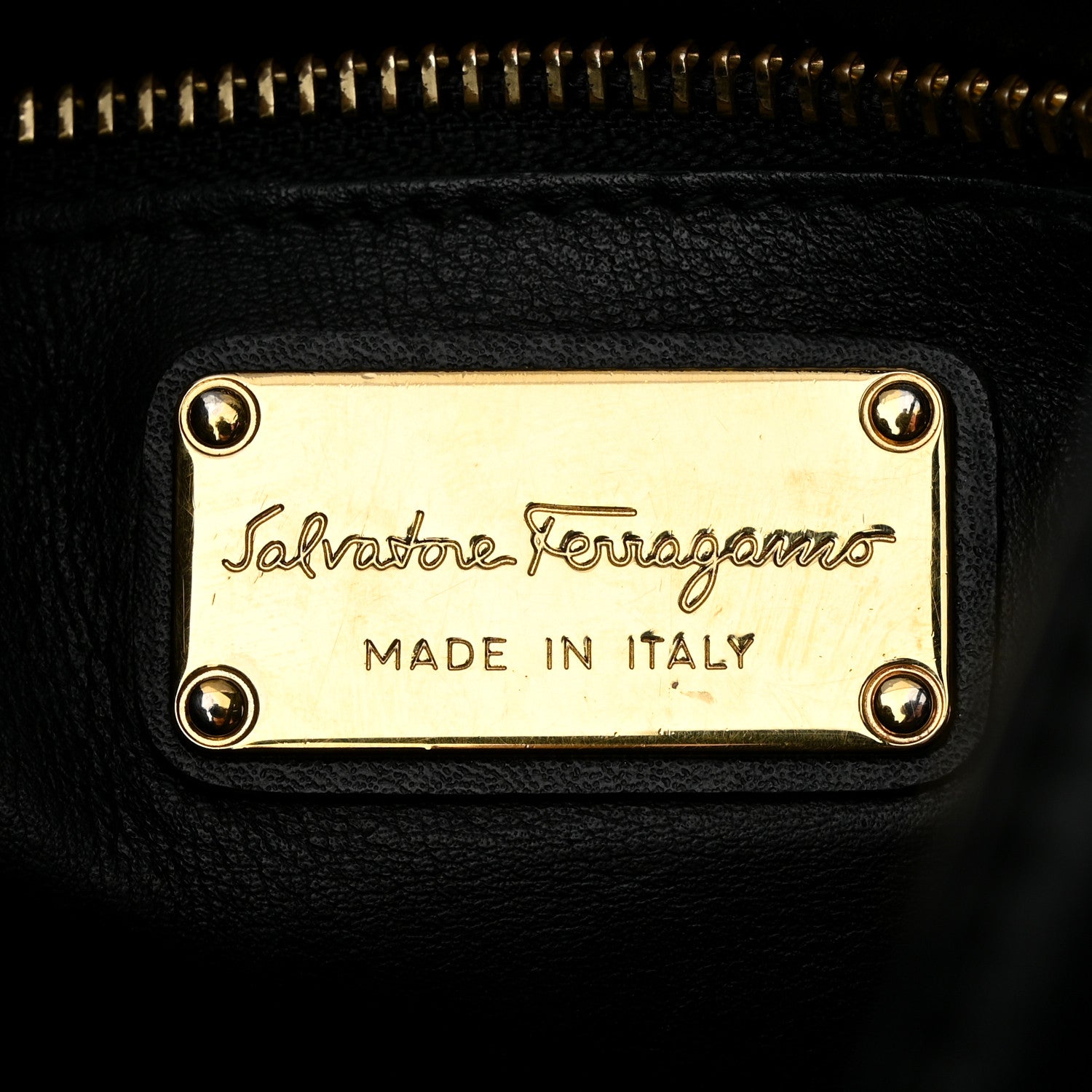 Salvatore Ferragamo Calfskin Stitched Double Handle Medium Amy Tote Black 6 of 13