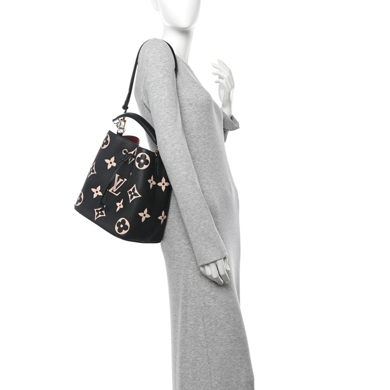 Louis Vuitton Empreinte Monogram Giant Neonoe MM Black Beige 2 of 10