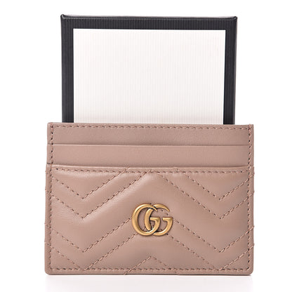Gucci Calfskin Matelasse GG Marmont Card Holder Porcelain Rose 7 of 7