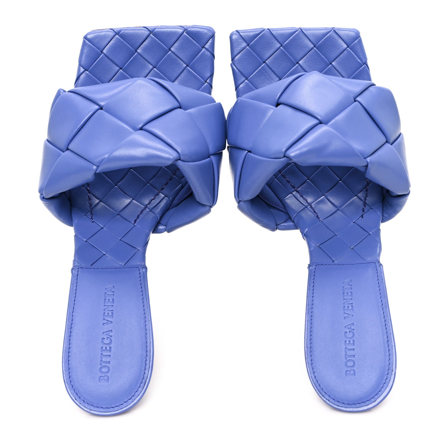 Bottega Veneta Nappa Maxi Intrecciato Lido 90mm Mule Sandals 37.5 Indigo 2 of 9